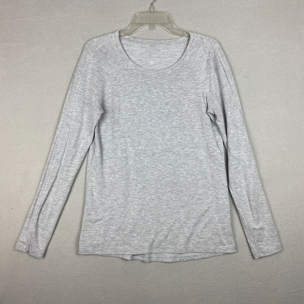 Lululemon Womens M/L? Emerald Long Sleeve Top Heathered Core Ultra Light Grey